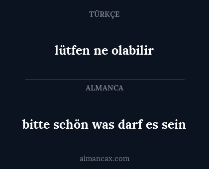 lütfen ne olabilir - bitte schön was darf es sein