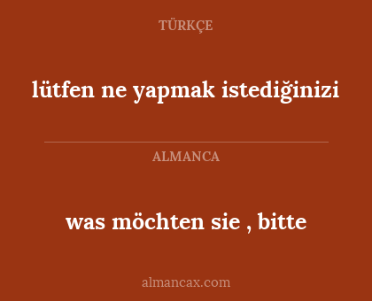 was möchten sie , bitte - lütfen ne yapmak istediğinizi