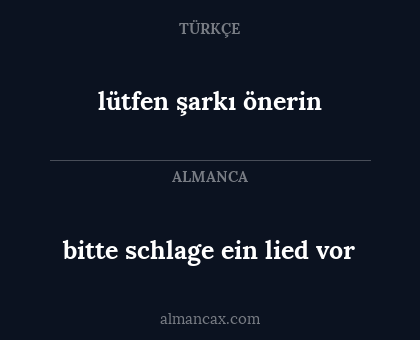 lütfen şarkı önerin - bitte schlage ein lied vor