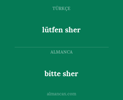 lütfen sher - bitte sher