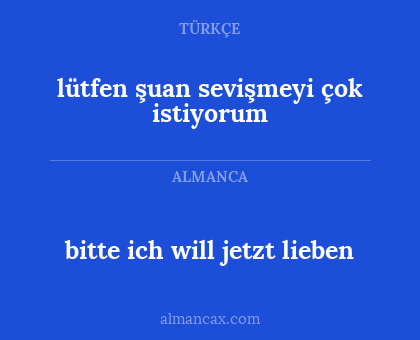 bitte ich will jetzt lieben - lütfen şuan sevişmeyi çok istiyorum