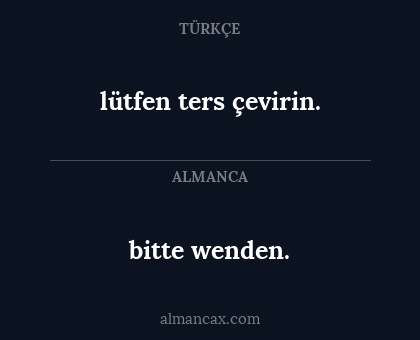 bitte wenden. - lütfen ters çevirin.