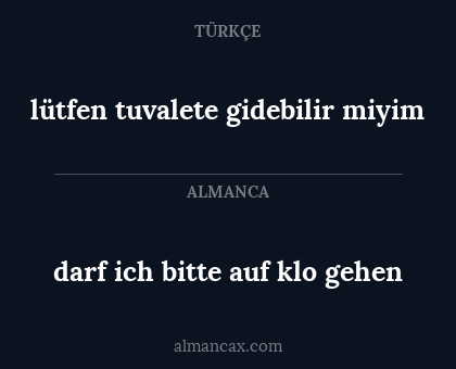 darf ich bitte auf klo gehen - lütfen tuvalete gidebilir miyim