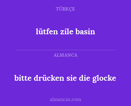 lütfen zile basin - bitte drücken sie die glocke