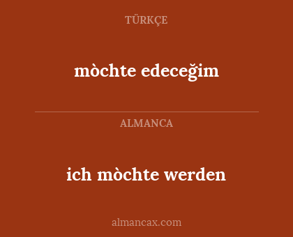 mòchte edeceğim - ich mòchte werden
