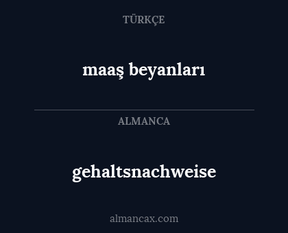 maaş beyanları - gehaltsnachweise