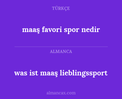 was ist maaş lieblingssport - maaş favori spor nedir