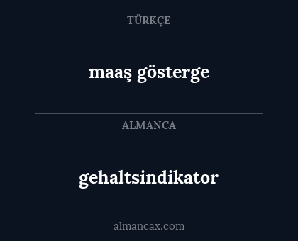 gehaltsindikator - maaş gösterge