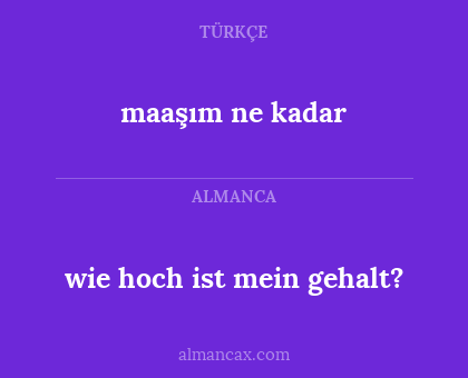maaşım ne kadar - wie hoch ist mein gehalt?
