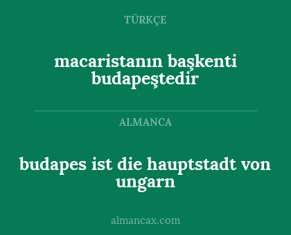 macaristanın başkenti budapeştedir - budapes ist die hauptstadt von ungarn