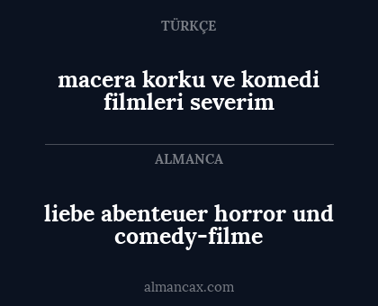 macera korku ve komedi filmleri severim - liebe abenteuer horror und comedy-filme