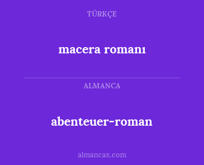 macera romanı - abenteuer-roman