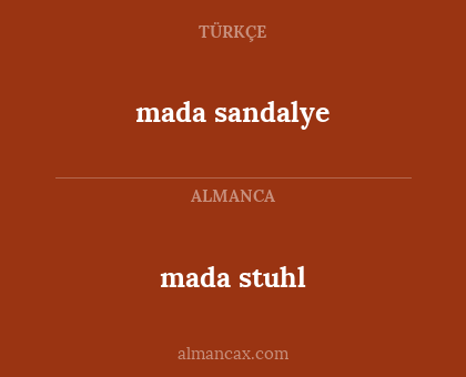 mada sandalye - mada stuhl