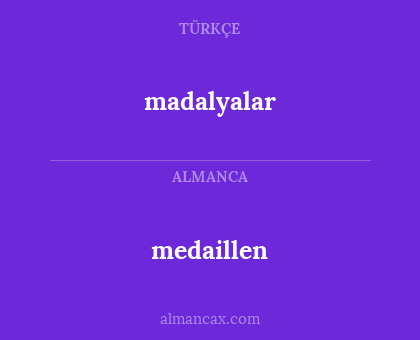 madalyalar - medaillen
