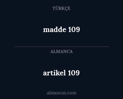 madde 109 - artikel 109