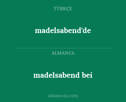 madelsabend'de - madelsabend bei