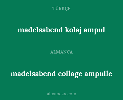 madelsabend kolaj ampul - madelsabend collage ampulle