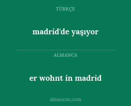 er wohnt in madrid - madrid'de yaşıyor