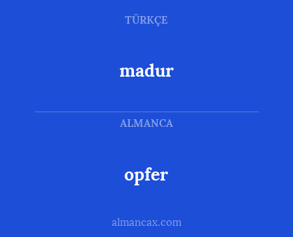 madur - opfer