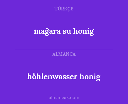 mağara su honig - höhlenwasser honig