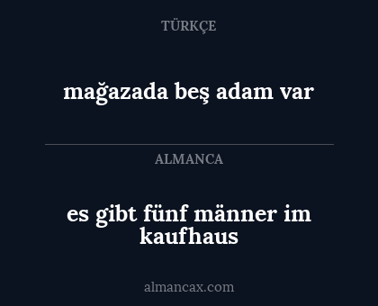 es gibt fünf männer im kaufhaus - mağazada beş adam var