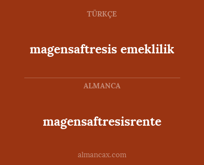 magensaftresisrente - magensaftresis emeklilik