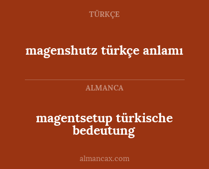 magenshutz türkçe anlamı - magentsetup türkische bedeutung