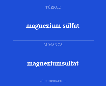magnezium sülfat - magneziumsulfat