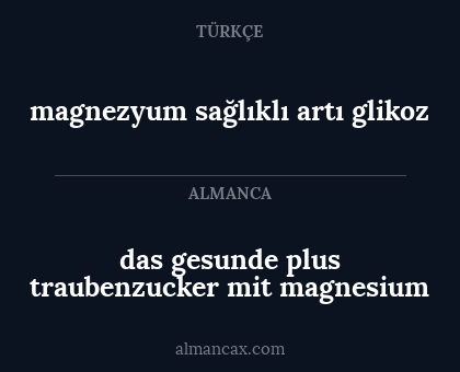 das gesunde plus traubenzucker mit magnesium - magnezyum sağlıklı artı glikoz