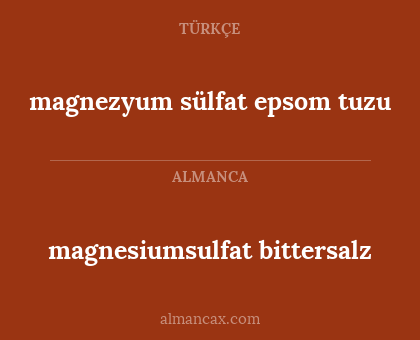 magnesiumsulfat bittersalz - magnezyum sülfat epsom tuzu