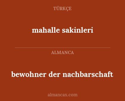 bewohner der nachbarschaft - mahalle sakinleri