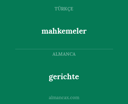 mahkemeler - gerichte