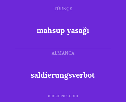 saldierungsverbot - mahsup yasağı