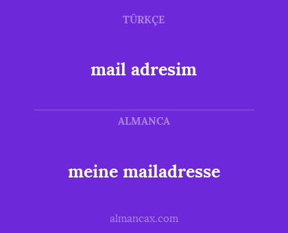 mail adresim - meine mailadresse
