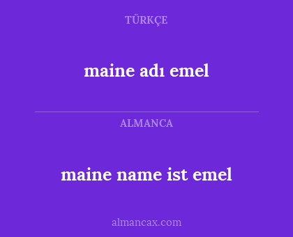 maine name ist emel - maine adı emel