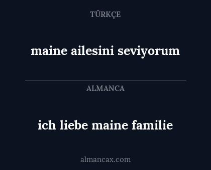 ich liebe maine familie - maine ailesini seviyorum