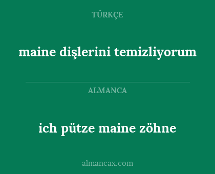 ich pütze maine zöhne - maine dişlerini temizliyorum