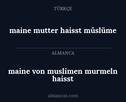 maine von muslimen murmeln haisst - maine mutter haisst müslüme