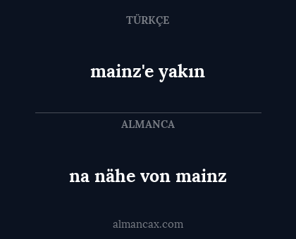 na nähe von mainz - mainz'e yakın
