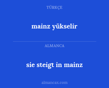 mainz yükselir - sie steigt in mainz
