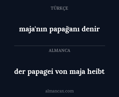 der papagei von maja heibt - maja'nın papağanı denir