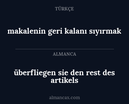 überfliegen sie den rest des artikels - makalenin geri kalanı sıyırmak