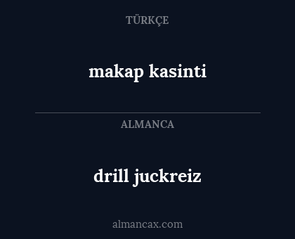 drill juckreiz - makap kasinti