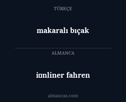 i̇nliner fahren - makaralı bıçak