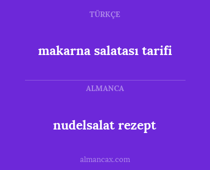 nudelsalat rezept - makarna salatası tarifi
