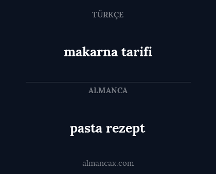 makarna tarifi - pasta rezept