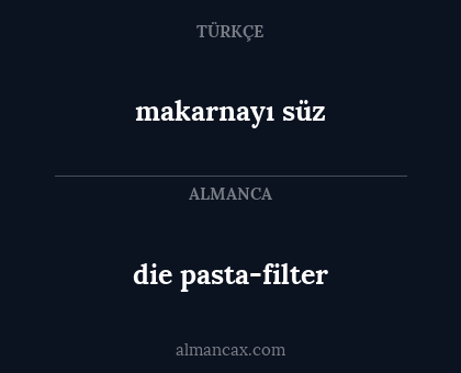 die pasta-filter - makarnayı süz