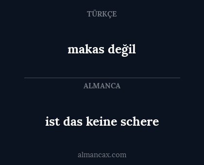 makas değil - ist das keine schere