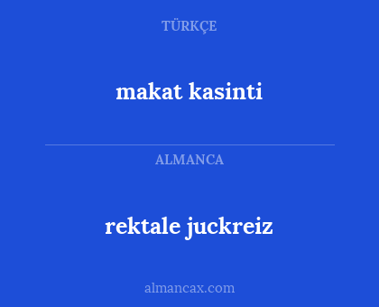 makat kasinti - rektale juckreiz