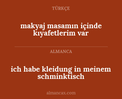 makyaj masamın içinde kıyafetlerim var - ich habe kleidung in meinem schminktisch